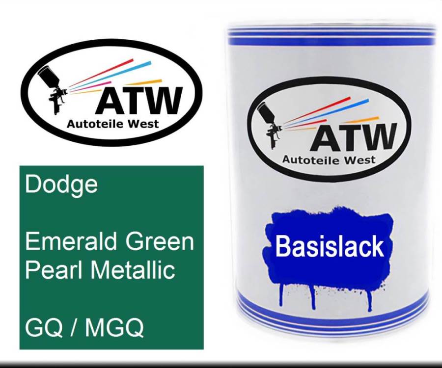 Dodge, Emerald Green Pearl Metallic, GQ / MGQ: 500ml Lackdose, von ATW Autoteile West.